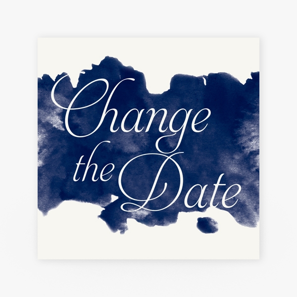 Change the date blauwe aquarelvlek