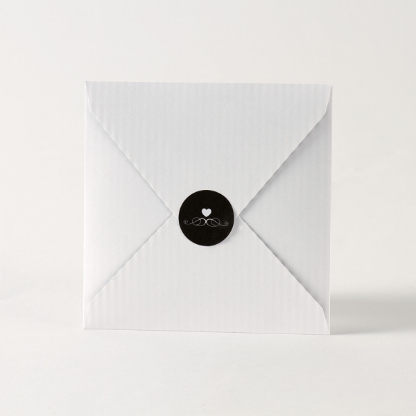 Trouwkaart Envelopkaart met zwarte streepjes