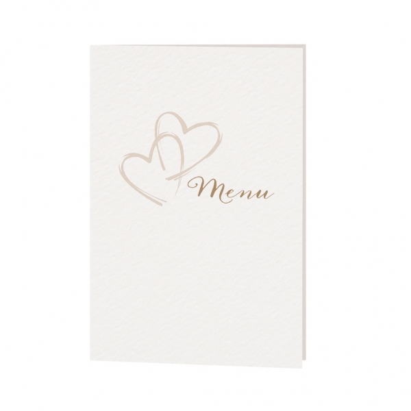 Trouwkaart Menukaart past bij trouwkaart - Gouden harten