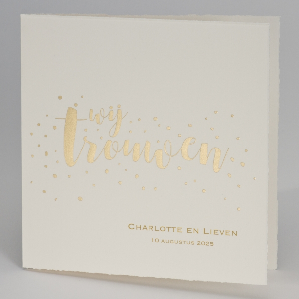 Trouwkaart Oud-Hollandse confettikaart Wij trouwen