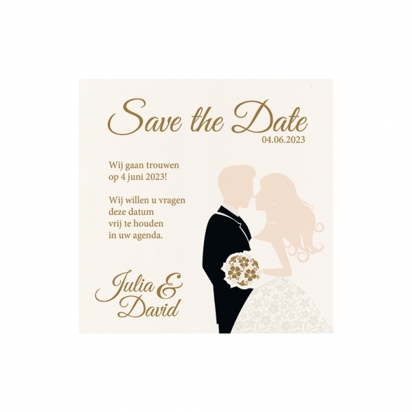 Trouwkaart Save the date Bruidspaar